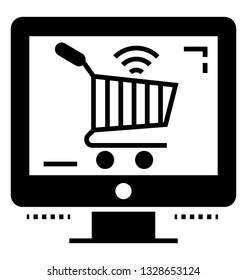 Ecommerce, glyph vector icon.