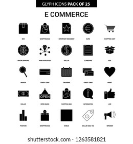 E-Commerce Glyph Vector Icon set
