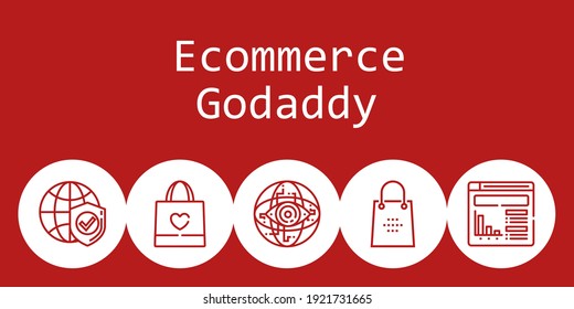 ecommerce godaddy background concept with ecommerce godaddy icons. Icons related shopping bag, website, internet