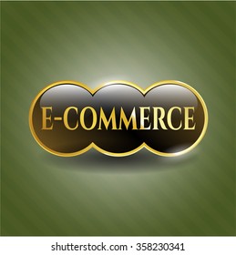 emblema dorado del comercio electrónico