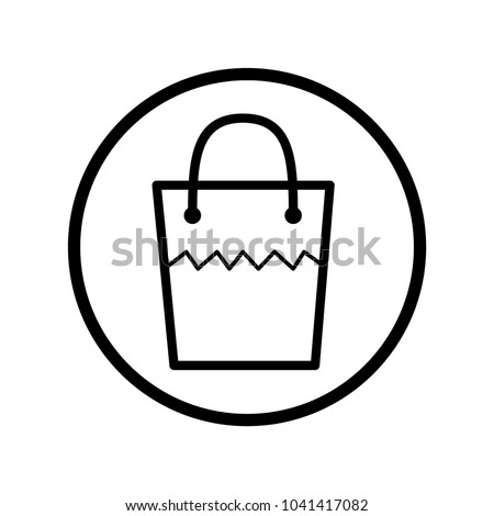 ecommerce goodie bag icon line art template