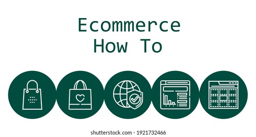 ecommerce cómo hacer fondo el concepto con ecommerce cómo utilizar iconos. Bolsa de compra relacionada con los iconos, sitio web, internet