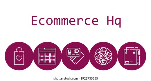 ecommerce hq background concept with ecommerce hq icons. Icons related shopping bag, debit card, web, internet