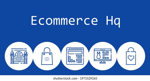 ecommerce hq background concept with ecommerce hq icons. Icons related shopping bag, website, gateway