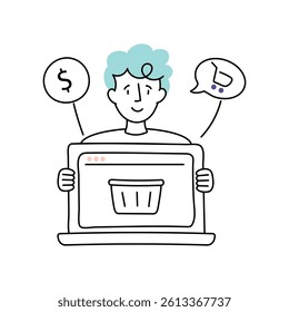 E-Commerce Hub Vector Style Illustration 