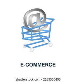 E-Commerce Symbol. 3D-Illustration aus der E-Commerce-Sammlung. Kreatives 3D-Symbol für E-Commerce für Webdesign, Vorlagen, Infografiken und mehr