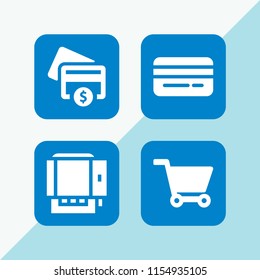 ecommerce icon. 4 ecommerce set with online payment, cart of ecommerce and credit card vector icons for web and mobile app