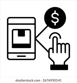 E-Commerce-Symbol in schwarzer Vektorgrafik