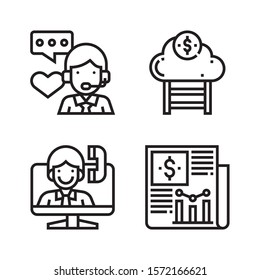 Ecommerce Icon Black Thin Line Set Online Shopping Service for Web and App Isolated on White Background.