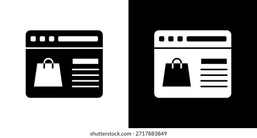 Ecommerce icon black and white filled.