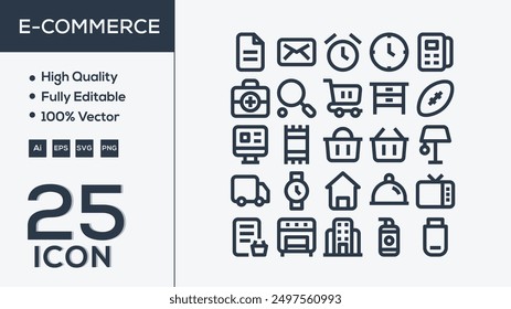 E-commerce icon collection vector illustrator
