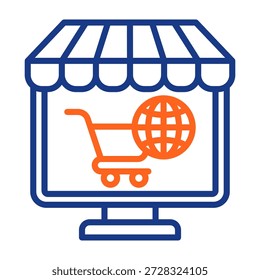 Ilustración vectorial de color de icono de comercio electrónico