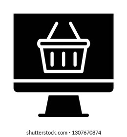 ecommerce icon design with creative modern concept and black and white glyph style logo shape for pictogram, website, ecommerce, satartup, web button design vector eps 10