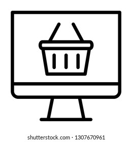 ecommerce icon design with creative modern concept and black and white outline style logo shape for pictogram, website, ecommerce, satartup, web button design vector eps 10