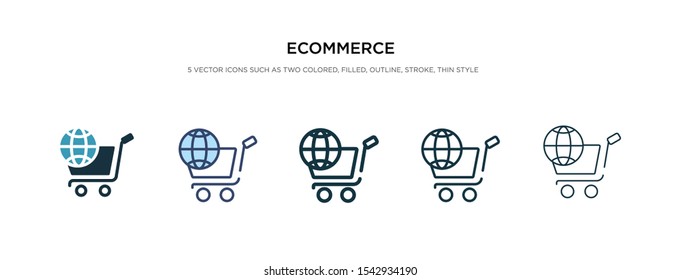 ecommerce icon in different style vector illustration. two colored and black ecommerce vector icons designed in filled, outline, line and stroke style can be used for web, mobile, ui