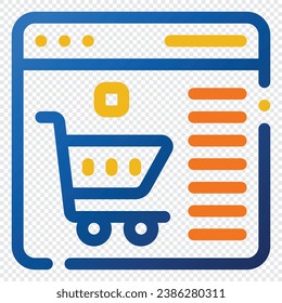 Icono Ecommerce. Concepto de marketing digital. Icono de color de contorno