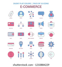 E-Commerce icon Dusky Flat color - Vintage 25 Icon Pack