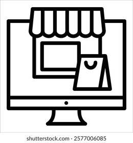 E-Commerce Icon Element For Design