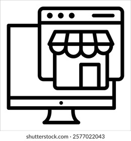 E-Commerce Icon Element For Design