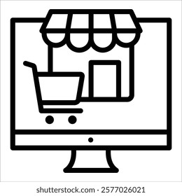 E-Commerce Icon Element For Design