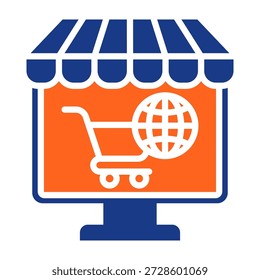Ilustración vectorial de llenado de iconos de comercio electrónico