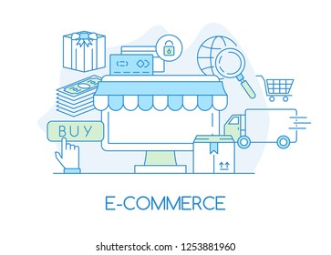 E-Commerce Icon. Flat Design. Vector Illustration