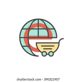 E-commerce icon. Flat graphic design.