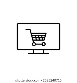 eCommerce icon Flat vector set outline