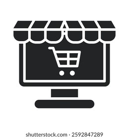 Ecommerce Icon Glyph Style. Vector Illustration For Graphic Design