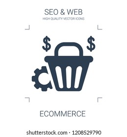 ecommerce icon. high quality filled ecommerce icon on white background. from seo web collection flat trendy vector ecommerce symbol. use for web and mobile