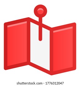 E-Commerce icon of Indonesia independence day. Maps location icon in red and white simple vector illustration