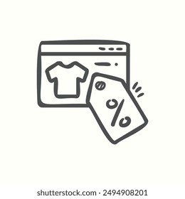 ecommerce icon, isolated hand drawn icon theme ecommerce