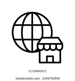 ecommerce icon. Line Art Style Design Isolated On White Background