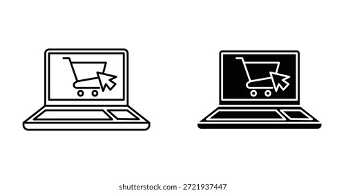 ecommerce icon. Line with editable stroke and flat for Web