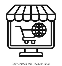 Ilustración vectorial de línea de iconos de comercio electrónico
