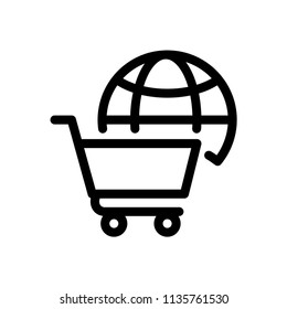 e-commerce icon. Line vector. Isolate on white background.