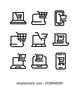 Icono eCommerce o logotipo de símbolo de señas aislado ilustración vectorial - Colección de iconos vectoriales de estilo negro de alta calidad
