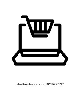 E-Commerce-Symbol oder -Logo einzeln auf Zeichen, Vektorgrafik - hochwertige Vektorsymbole in schwarzem Stil
