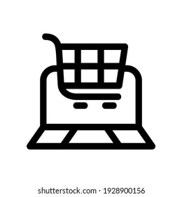 E-Commerce-Symbol oder -Logo einzeln auf Zeichen, Vektorgrafik - hochwertige Vektorsymbole in schwarzem Stil
