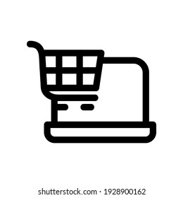 Icono de eCommerce o logotipo símbolo de señas aislado ilustración vectorial - iconos vectoriales de estilo negro de alta calidad
