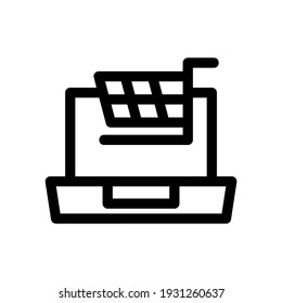 icono de ecommerce o logotipo símbolo de signo aislado ilustración vectorial - iconos vectoriales de estilo negro de alta calidad
