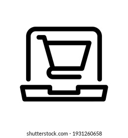icono de ecommerce o logotipo símbolo de signo aislado ilustración vectorial - iconos vectoriales de estilo negro de alta calidad
