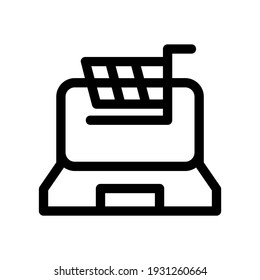 icono de ecommerce o logotipo símbolo de signo aislado ilustración vectorial - iconos vectoriales de estilo negro de alta calidad
