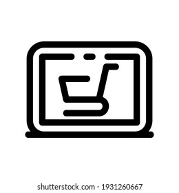 icono de ecommerce o logotipo símbolo de signo aislado ilustración vectorial - iconos vectoriales de estilo negro de alta calidad
