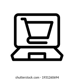 E-Commerce-Symbol oder -Logo einzeln auf Zeichen, Vektorgrafik - hochwertige Vektorsymbole in schwarzem Stil
