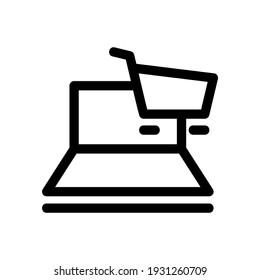 icono de ecommerce o logotipo símbolo de signo aislado ilustración vectorial - iconos vectoriales de estilo negro de alta calidad
