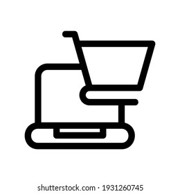 icono de ecommerce o logotipo símbolo de signo aislado ilustración vectorial - iconos vectoriales de estilo negro de alta calidad
