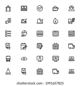 E-Commerce-Symbol oder -Logo einzeln auf Zeichen, Vektorgrafik - Sammlung von hochwertigen Vektorsymbol in schwarzem Stil
