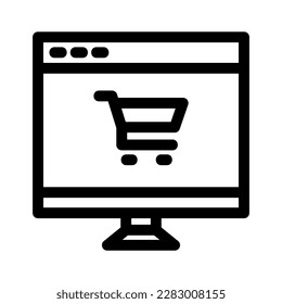 icono de ecommerce o logotipo símbolo de signo aislado ilustración vectorial - iconos vectoriales de estilo negro de alta calidad
