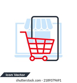 ilustración vectorial del icono de comercio electrónico. carros de compras y plantilla de símbolos para la colección de diseño gráfico y web